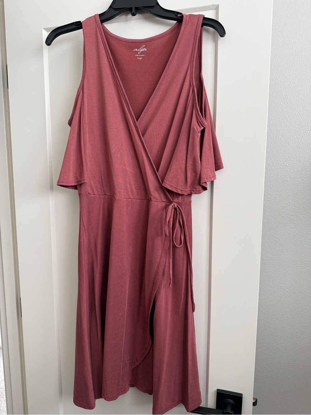 Dusty Rose Wrap Midi Dress